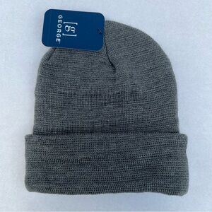 George Unisex Adult Solid Cuff Stretchable Soft & Warm Knit Gray Beanie One Size